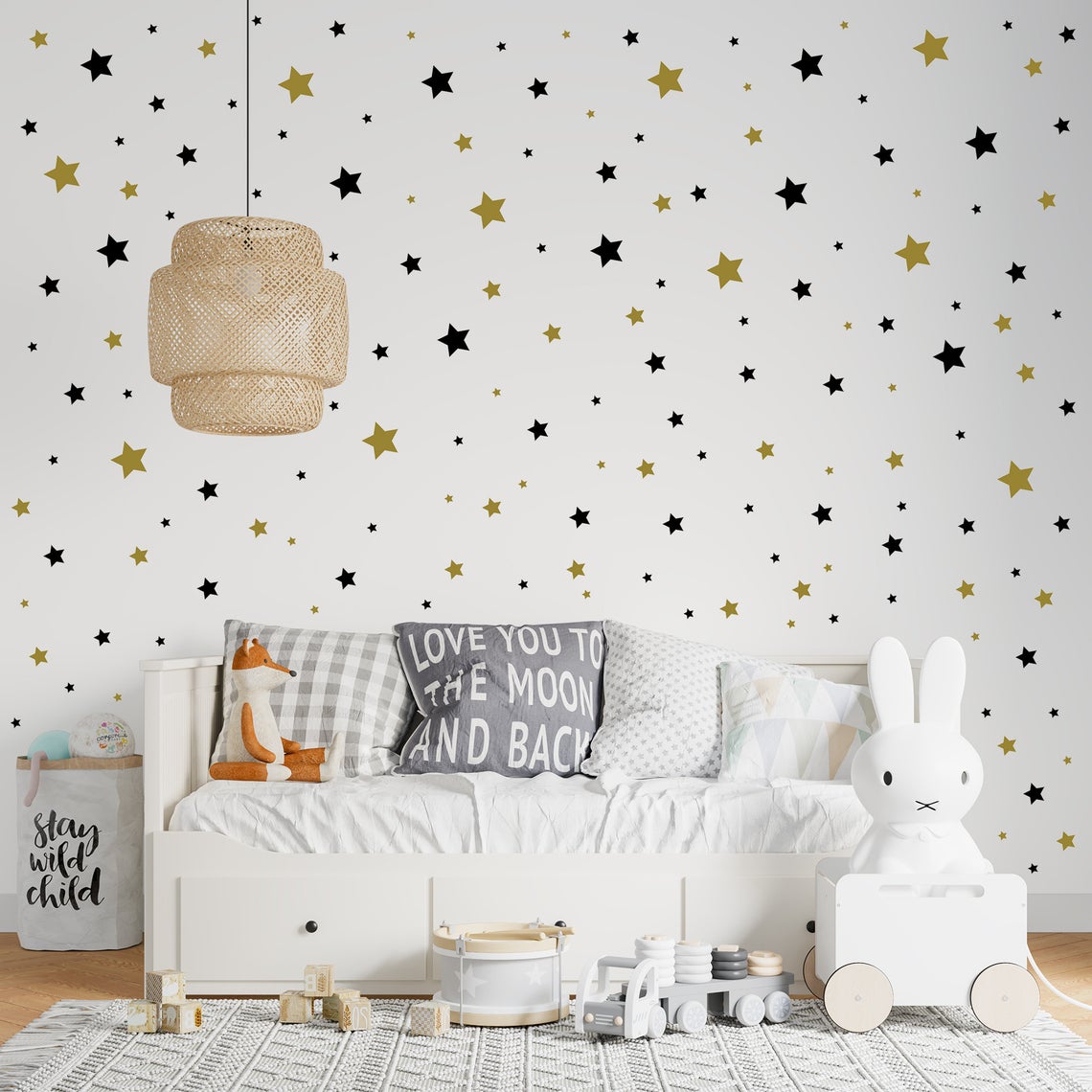 Baby Nursery Package - Cartoon 65Pcs Star Wall Sticker Baby