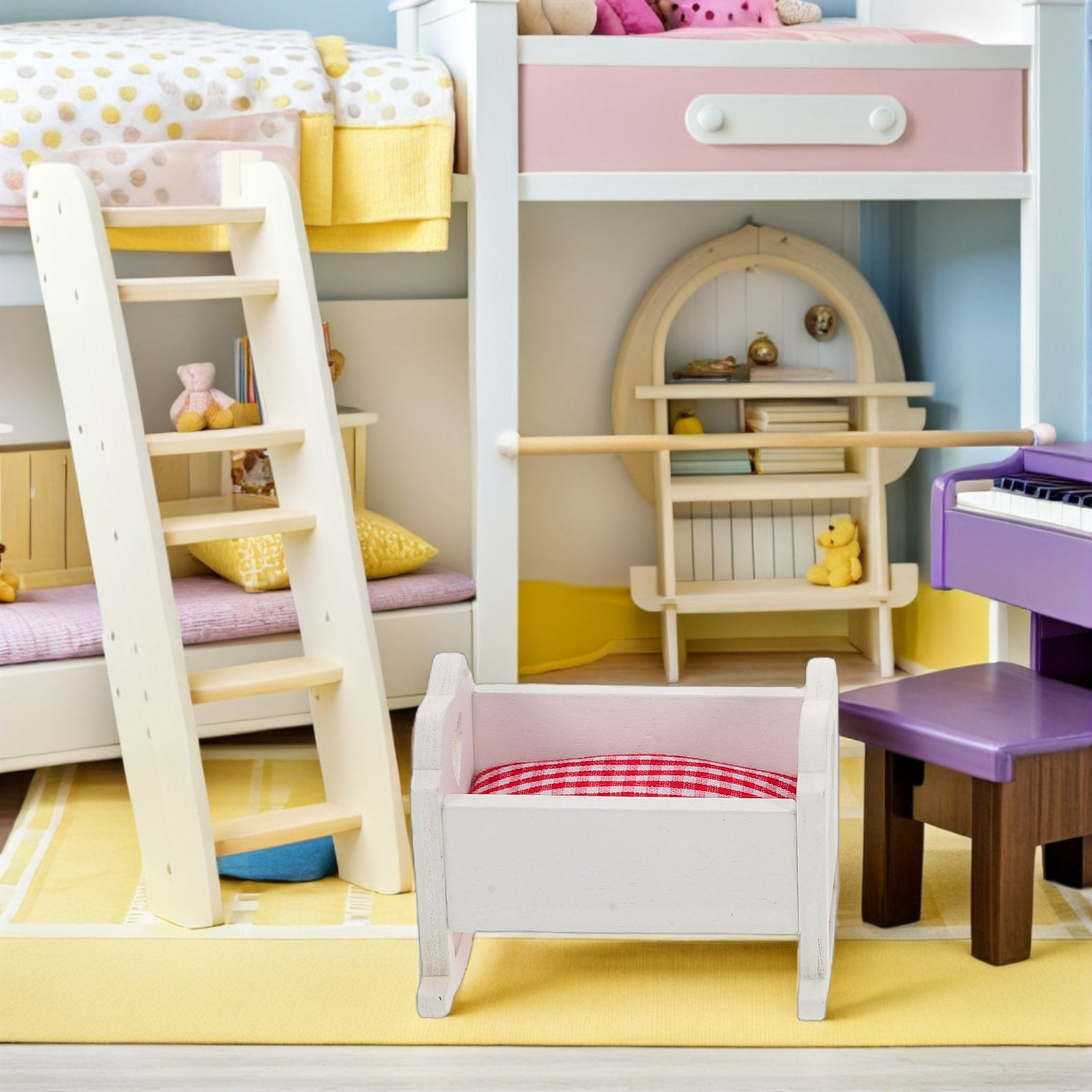 Baby Nursery Furniture Sets - 3-częściowy zestaw miniaturowego łóżeczka dziecięcego do