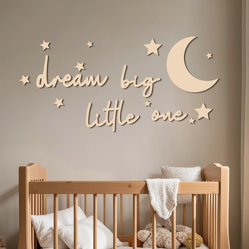 Baby Nursery Package - Dream Big Little One Drewniane znaki