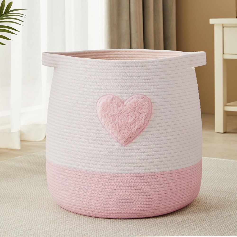 Baby Nursery Laundry Basket - Różowy Kosz na Pranie dla Dzieci