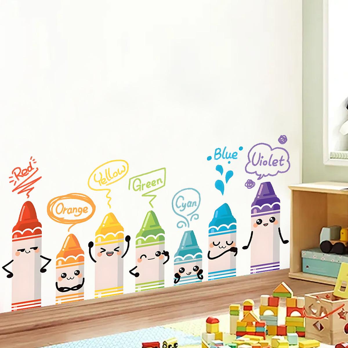 Baby Nursery Package - Cartoon Cute Colorful Crayon Pattern Wall