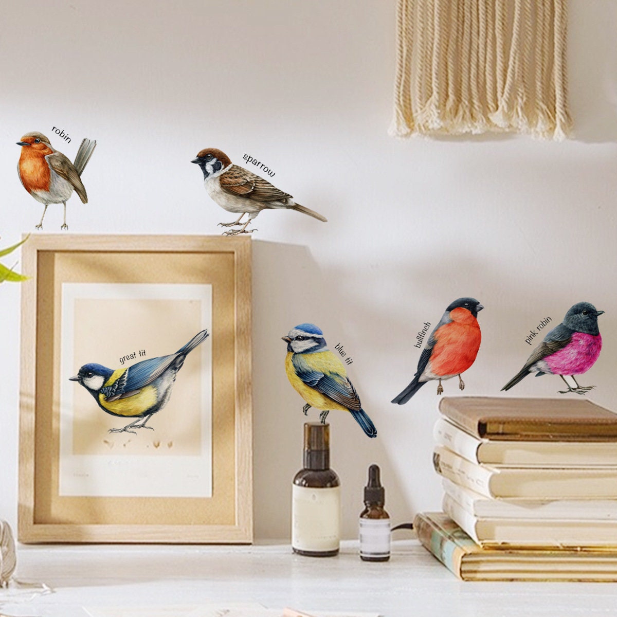 Baby Nursery Furniture Sets - Zestaw naklejek ściennych Six Bird Sparrow