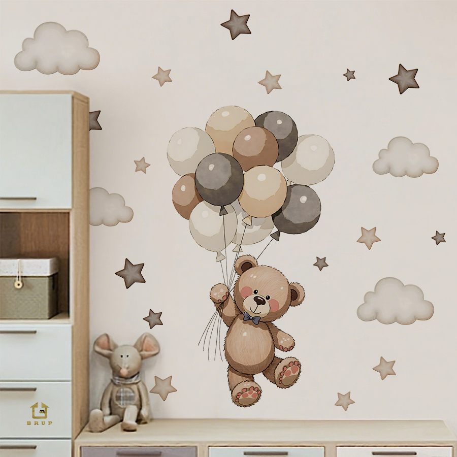 Baby Nursery Package - Urocze naklejki ścienne z misiami, zdejmowalne