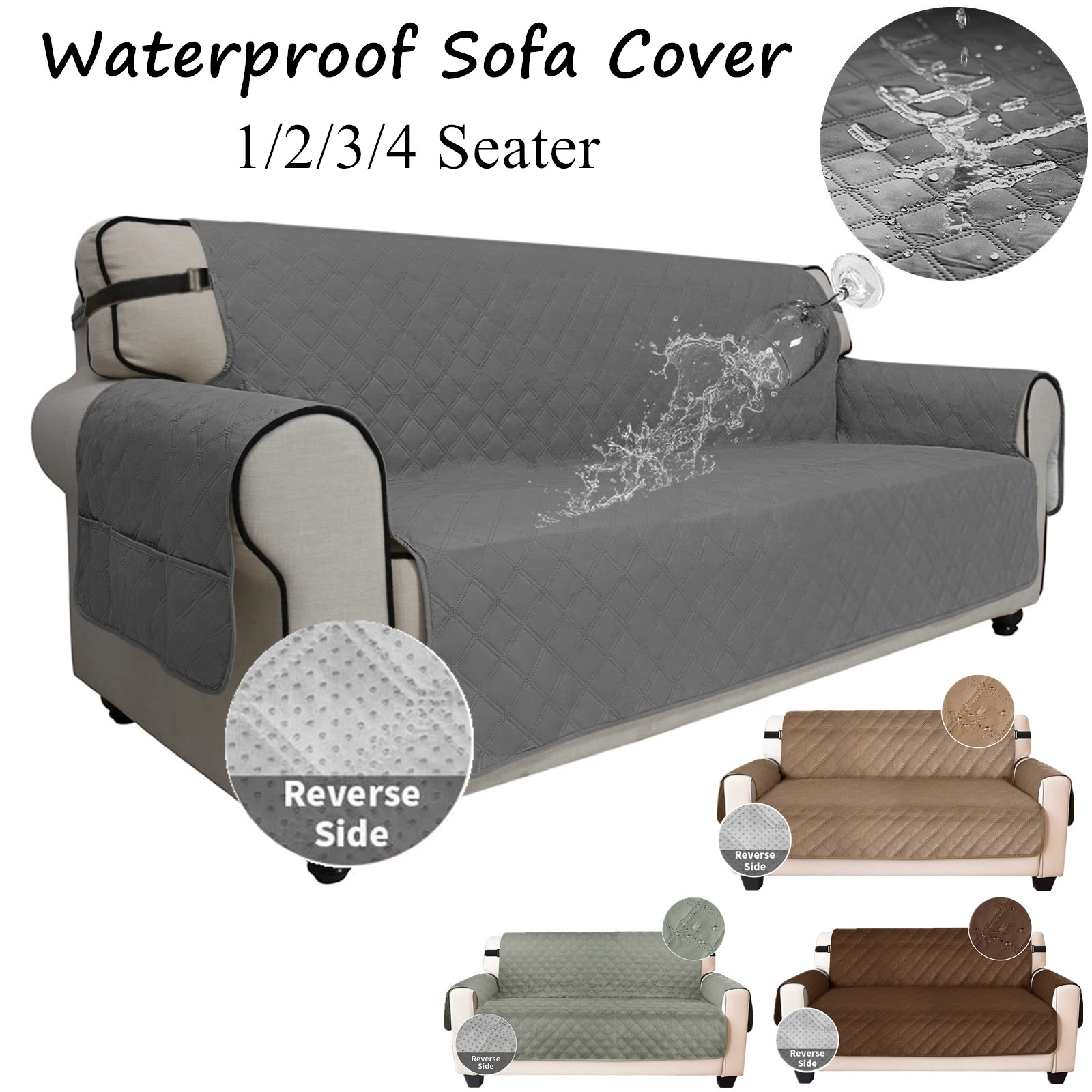 Baby Nursery Chair - Wodoodporne pokrowce na sofy Odwracalny, pikowany