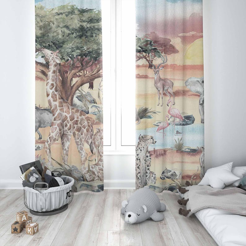 Zasłony Safari Zwierzęta Pokój – Baby Nursery Youtube recenzja i cena