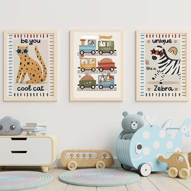 Zabawne Kreskówkowe Zwierzęta  – Baby Nursery Paintings recenzja i cena