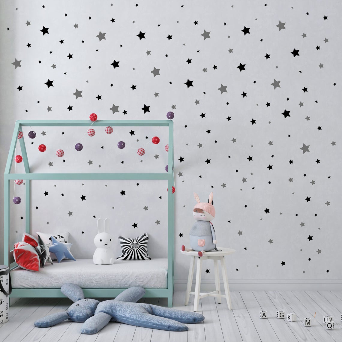 Cartoon 65Pcs Star Wall Sticke – Baby Nursery Package recenzja i cena