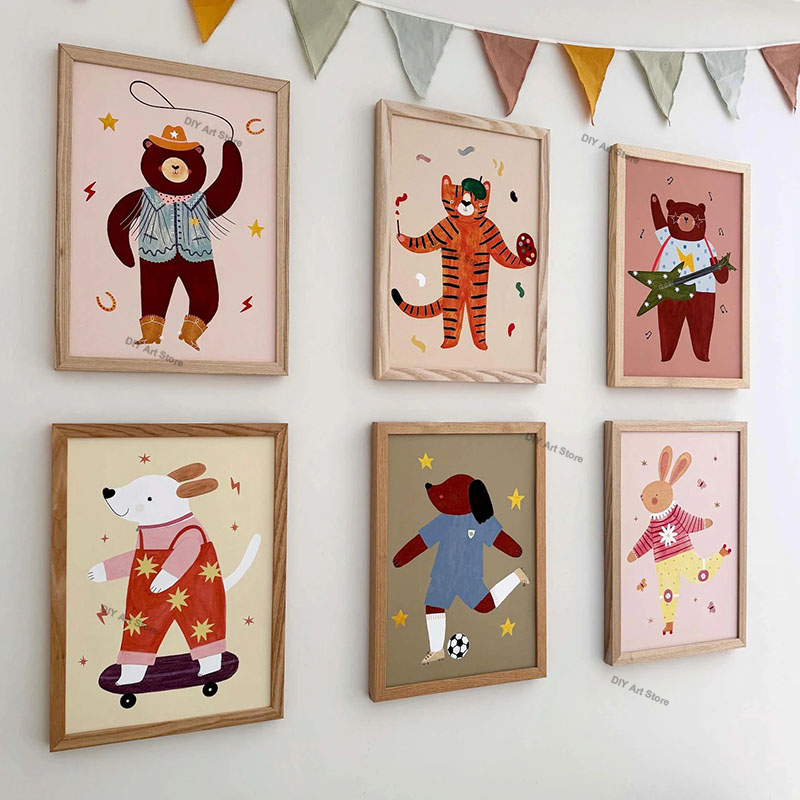Zabawne kreskówkowe zwierzęta, – Baby Nursery Paintings recenzja i cena
