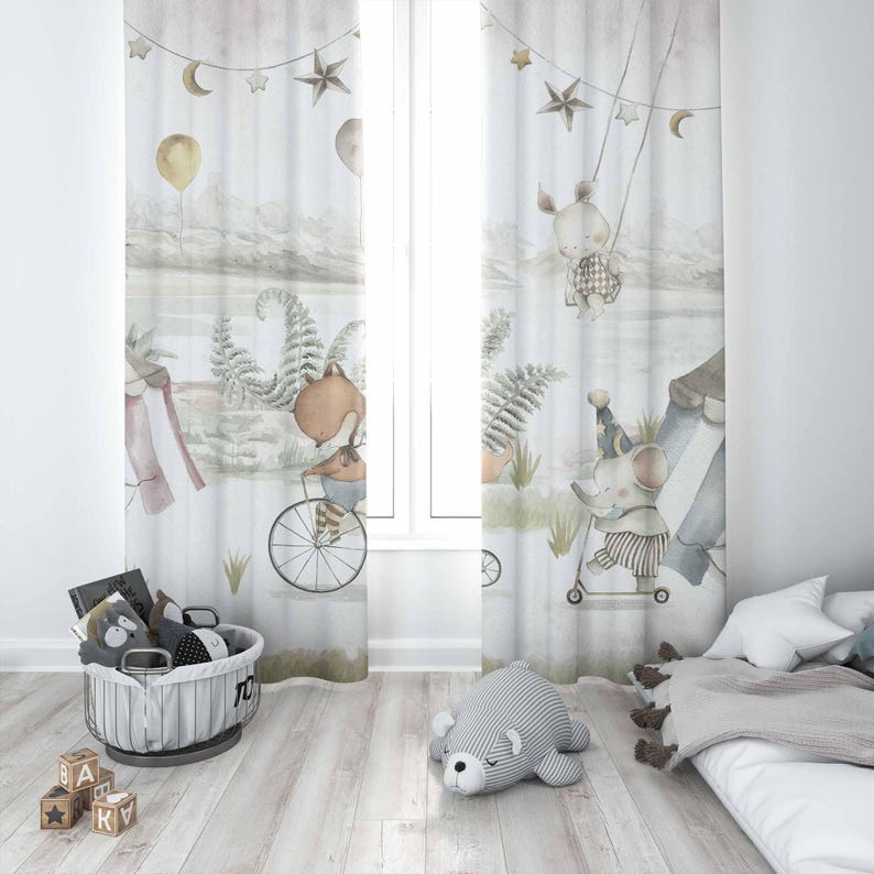 Zasłony ze zwierzętami cyrkowy – Baby Nursery Youtube recenzja i cena