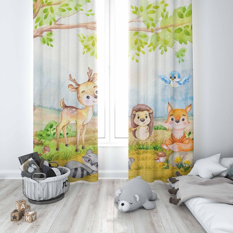 Zasłony z motywem zwierząt leś – Baby Nursery Youtube recenzja i cena