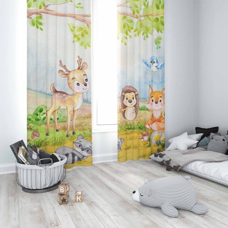 Zasłony z motywem zwierząt leś – Baby Nursery Youtube recenzja i cena