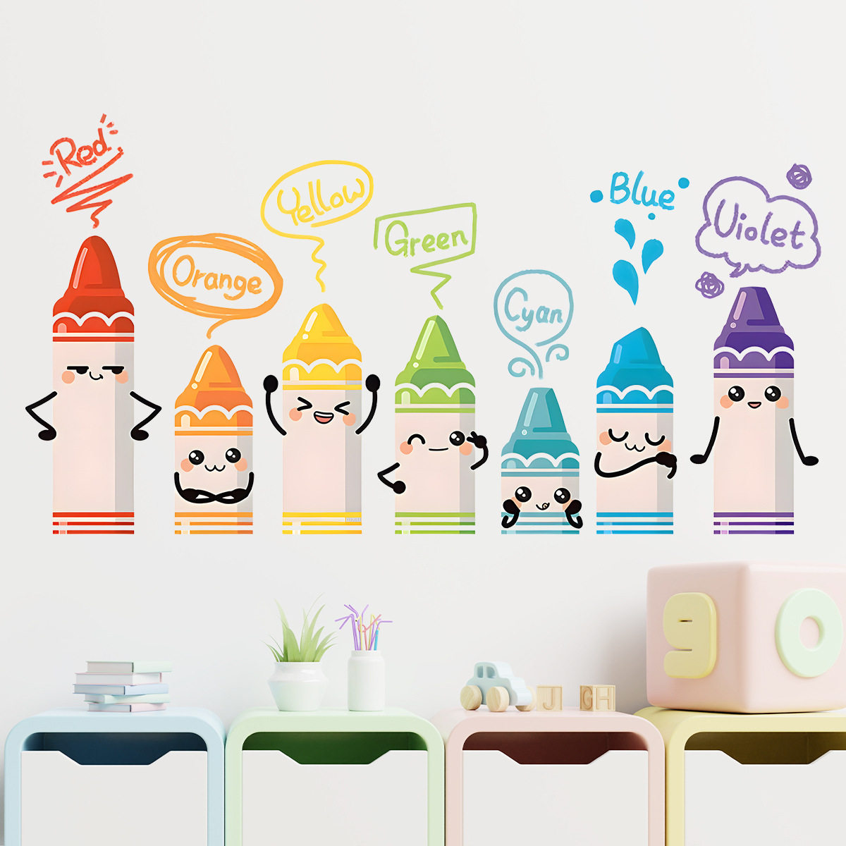 Cartoon Cute Colorful Crayon P – Baby Nursery Package recenzja i cena