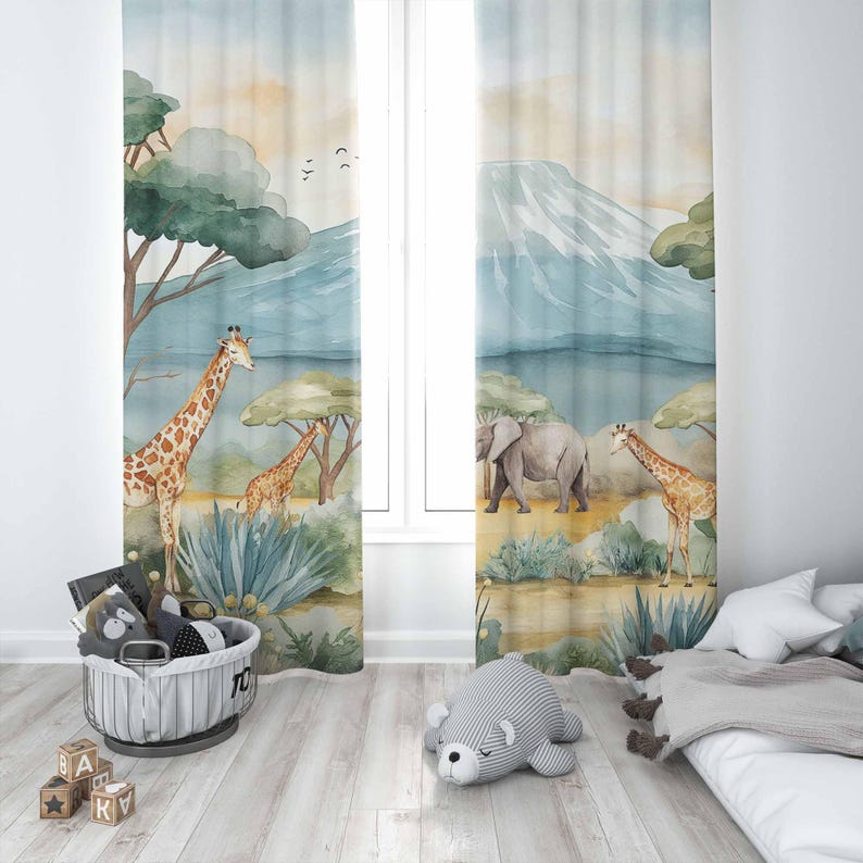 Zasłony Safari Zwierzęta Dziec – Baby Nursery Youtube recenzja i cena