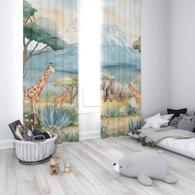 Zasłony Safari Zwierzęta Dziec – Baby Nursery Youtube recenzja i cena
